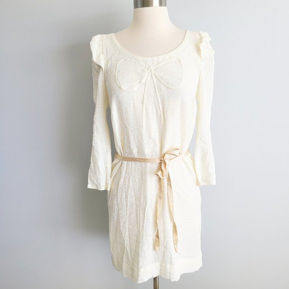 Sandro crepe belted mini dress